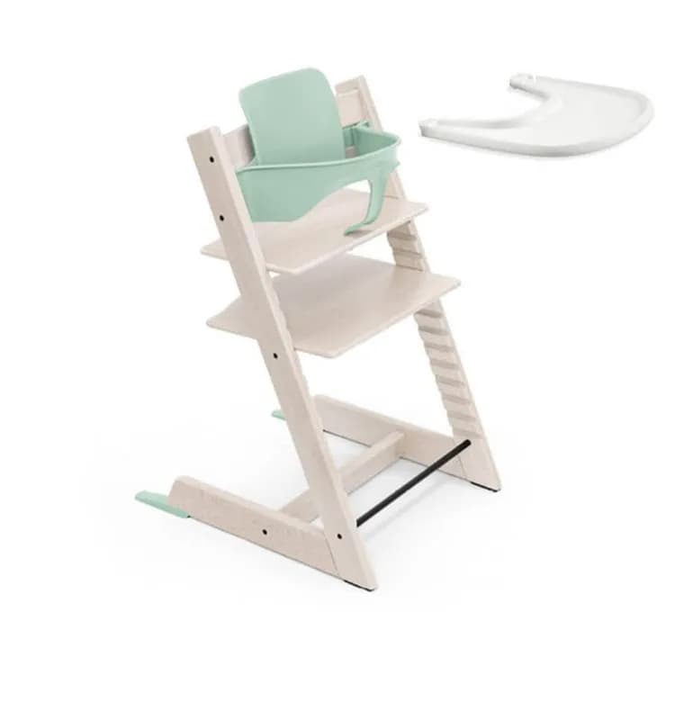 Stokke Tripp Trapp matstol i bok & babyset/bygel + bricka, valfri färg