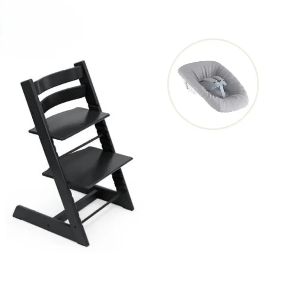 Stokke® Tripp Trapp Stol Bok Black Inkl. Newborn Set