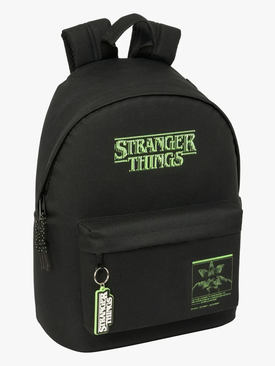 Stranger Things Laptop 14,1" Ryggsäck, Svart/Grön