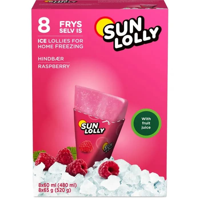 Sun Lolly Isglass Hallon 8st
