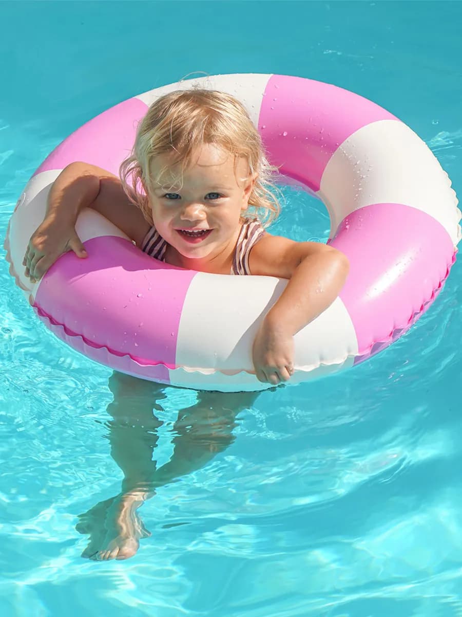 SUNNYLiFE Mini Badring, Pool Party Magenta Stripe