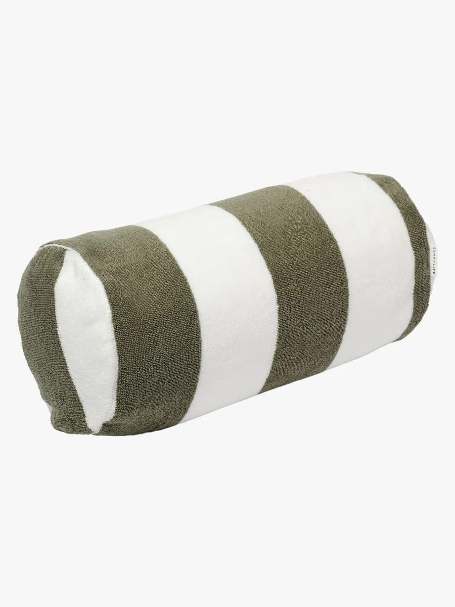 SUNNYLiFE  Uppblåsbar Strandkudde, The Vacay Olive Stripe