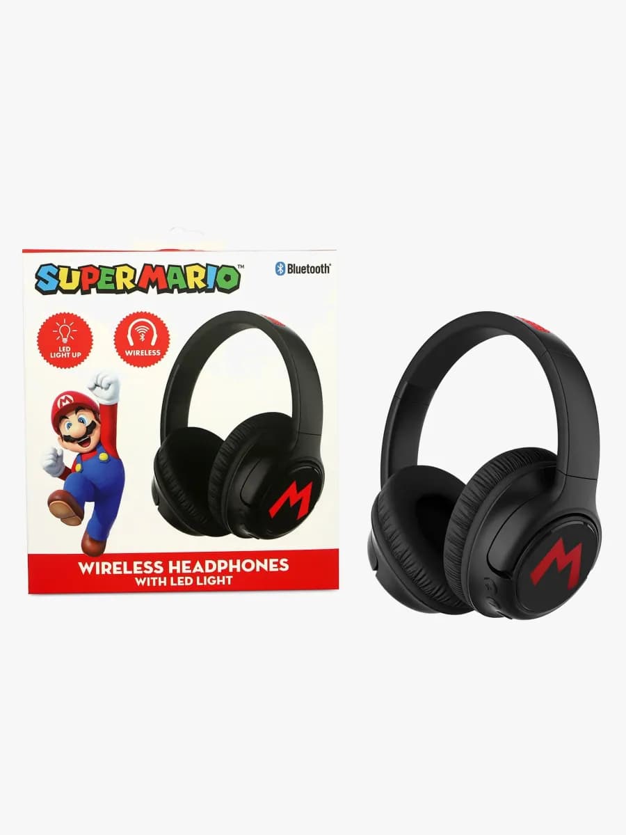 Super Mario Hörlurar Trådlösa med LED Sharing AUX