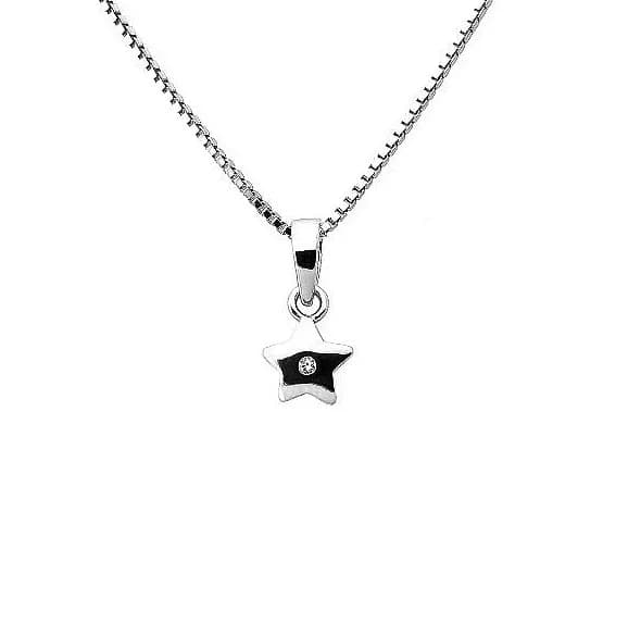 Sweethearts Barnhalsband i silver (Stjärna med sten)