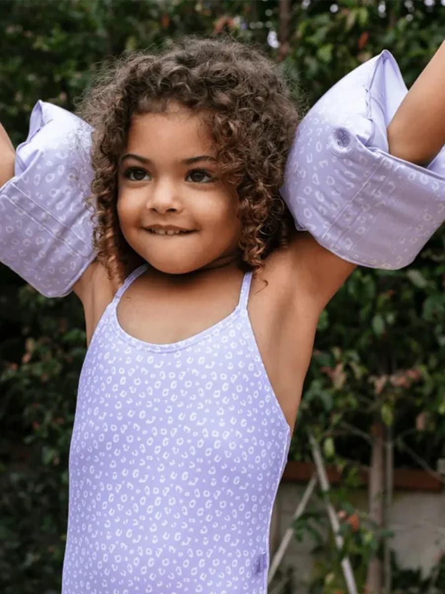 Swim Essentials Armpuffar, Lila Leopard, 0-2 år