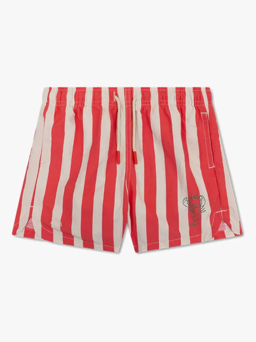 Swim Essentials Badshorts, Lobster Stripe Beige/Red, 122-128