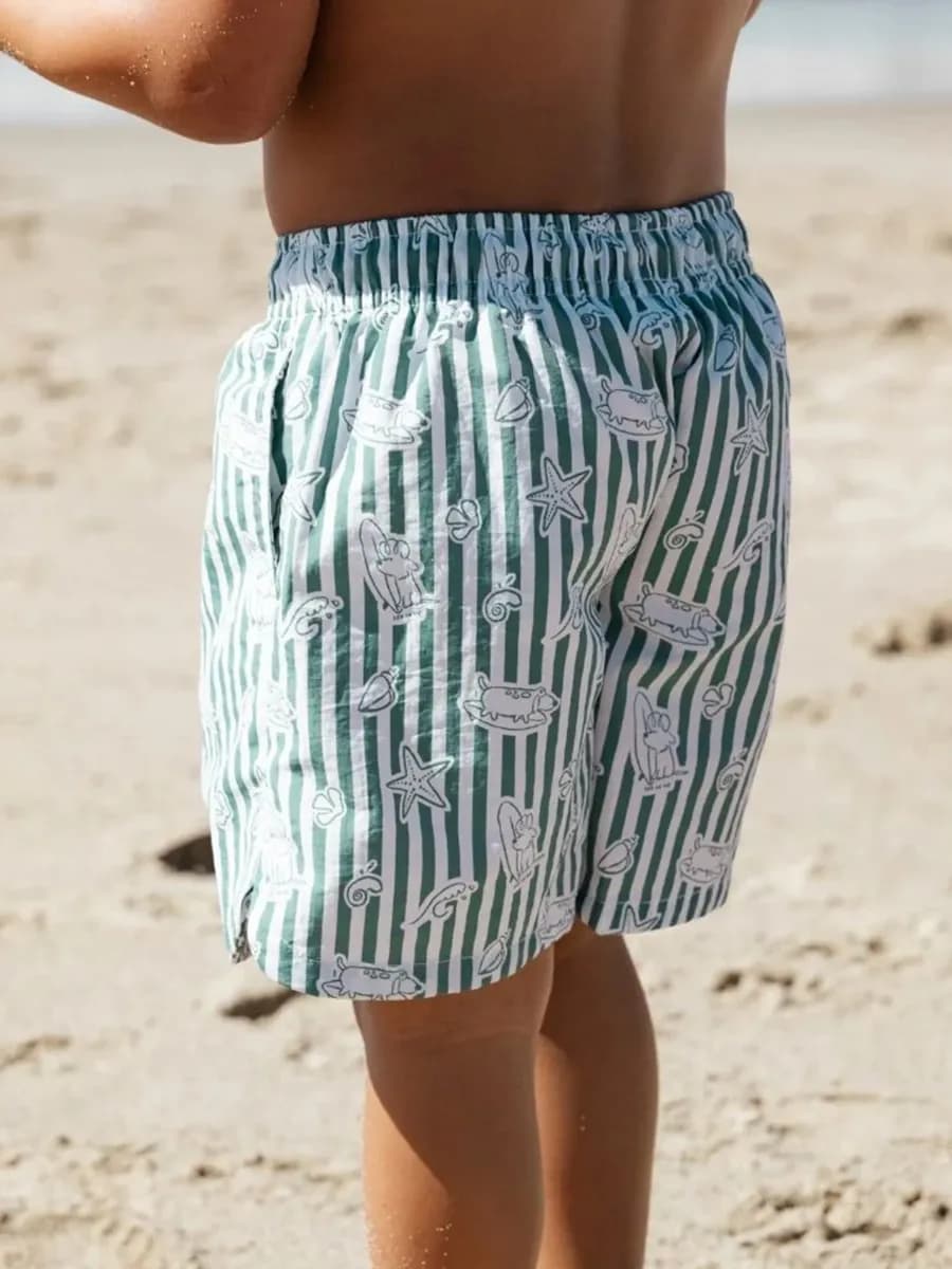 Swim Essentials Badshorts, Surf Dogs Green, 110-116