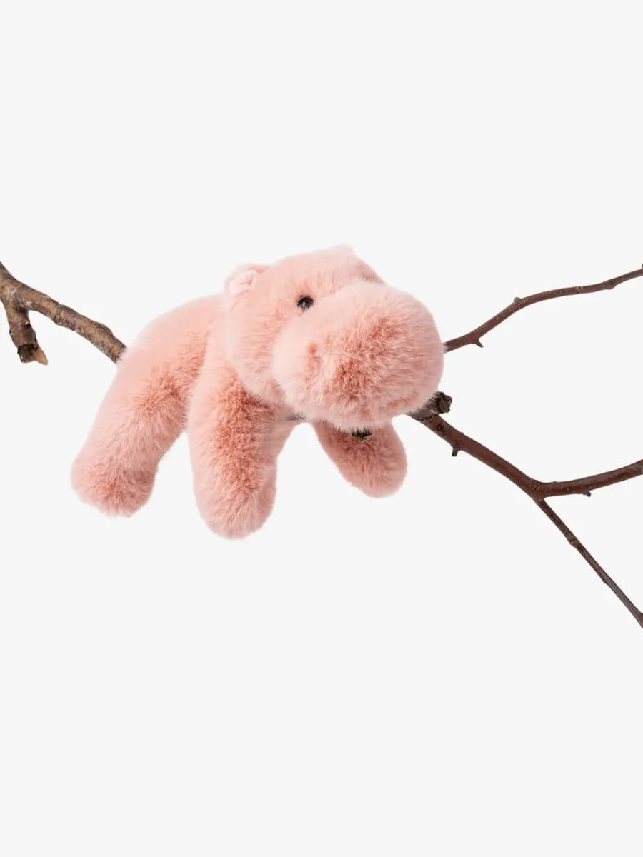 Teddykompaniet Gosedjur Liggande Flodhäst 30 cm, Rosa