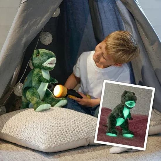 Teddykompaniet Självlysande Dinosaurie 28 Cm, Grön