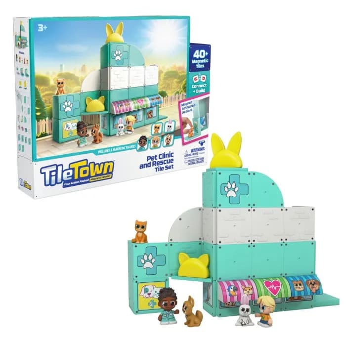 Tile Town Djurklinik Magnetiskt Byggset 44-delar
