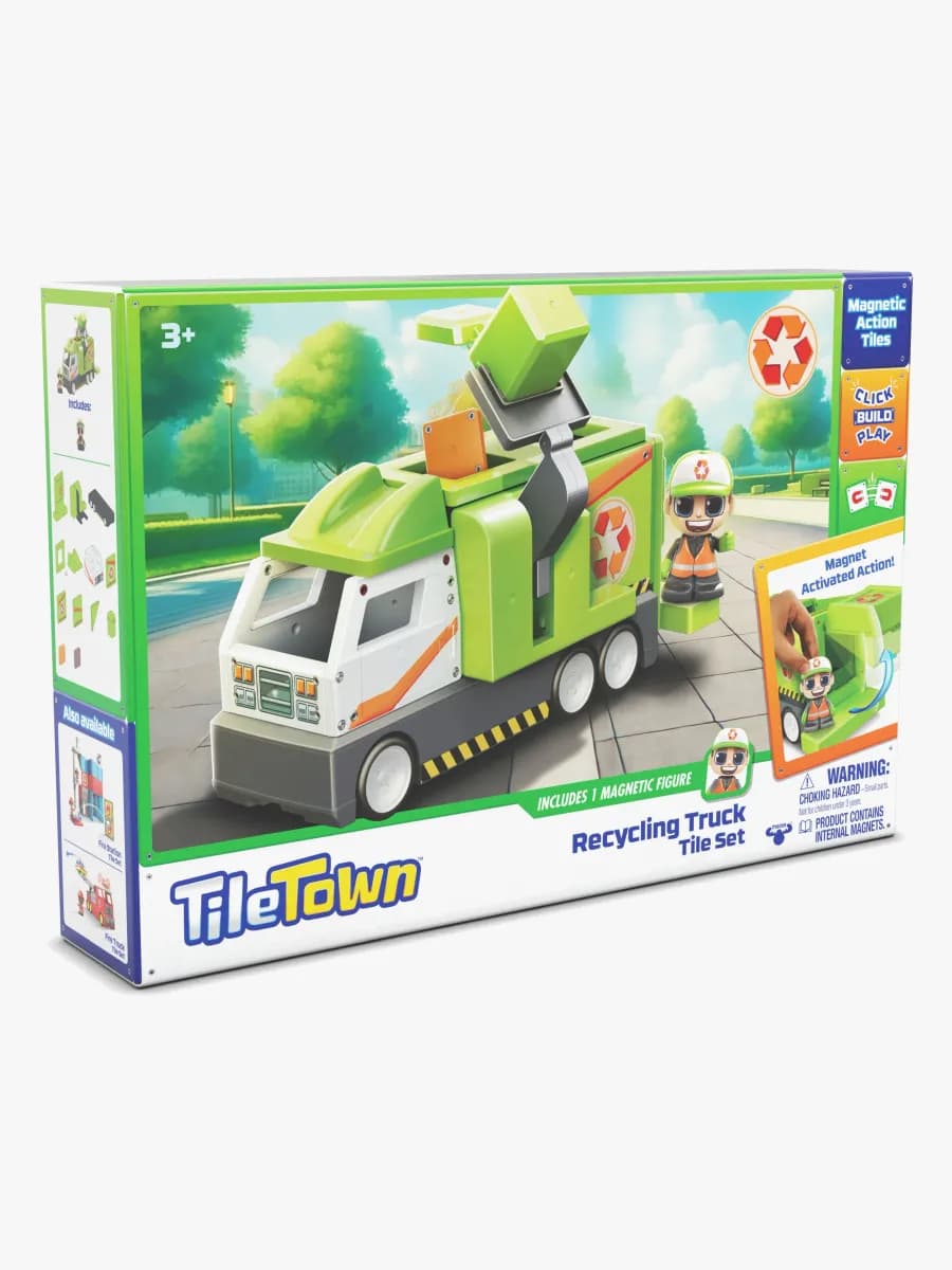 Tile Town Magnetisk Byggsats Återvinningsbil