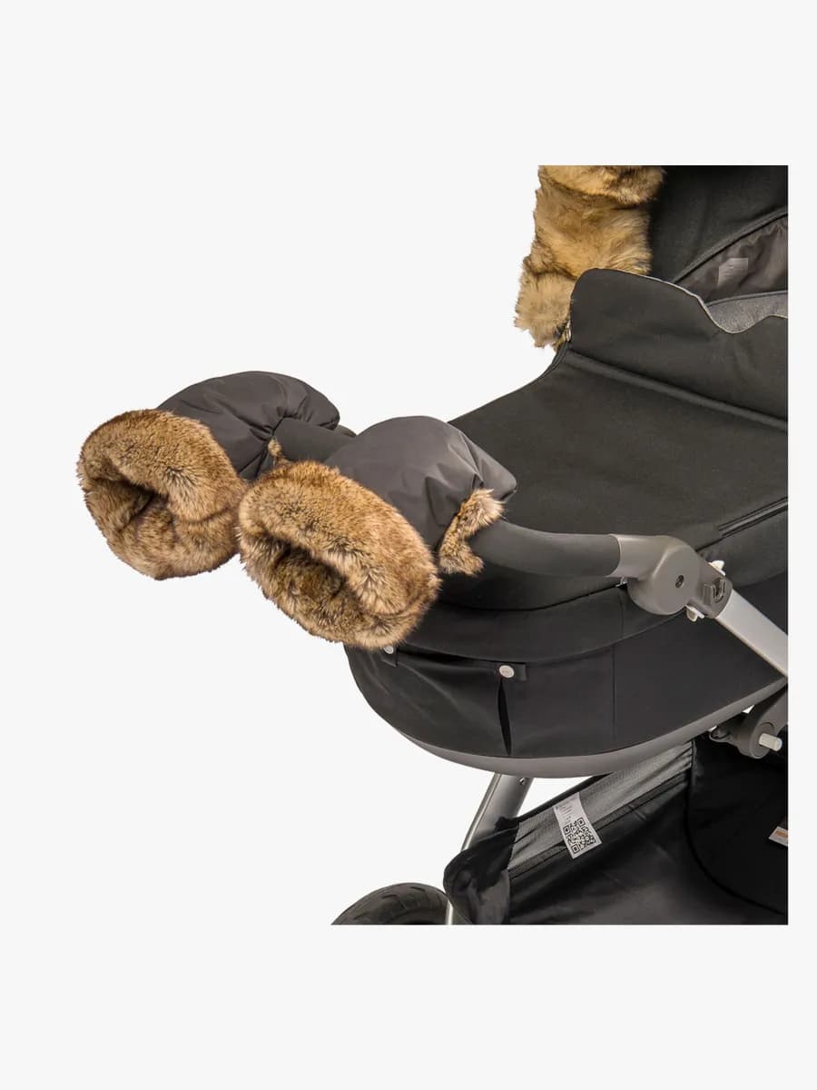Tinkafu Barnvagnsvantar, Brown Faux Fur