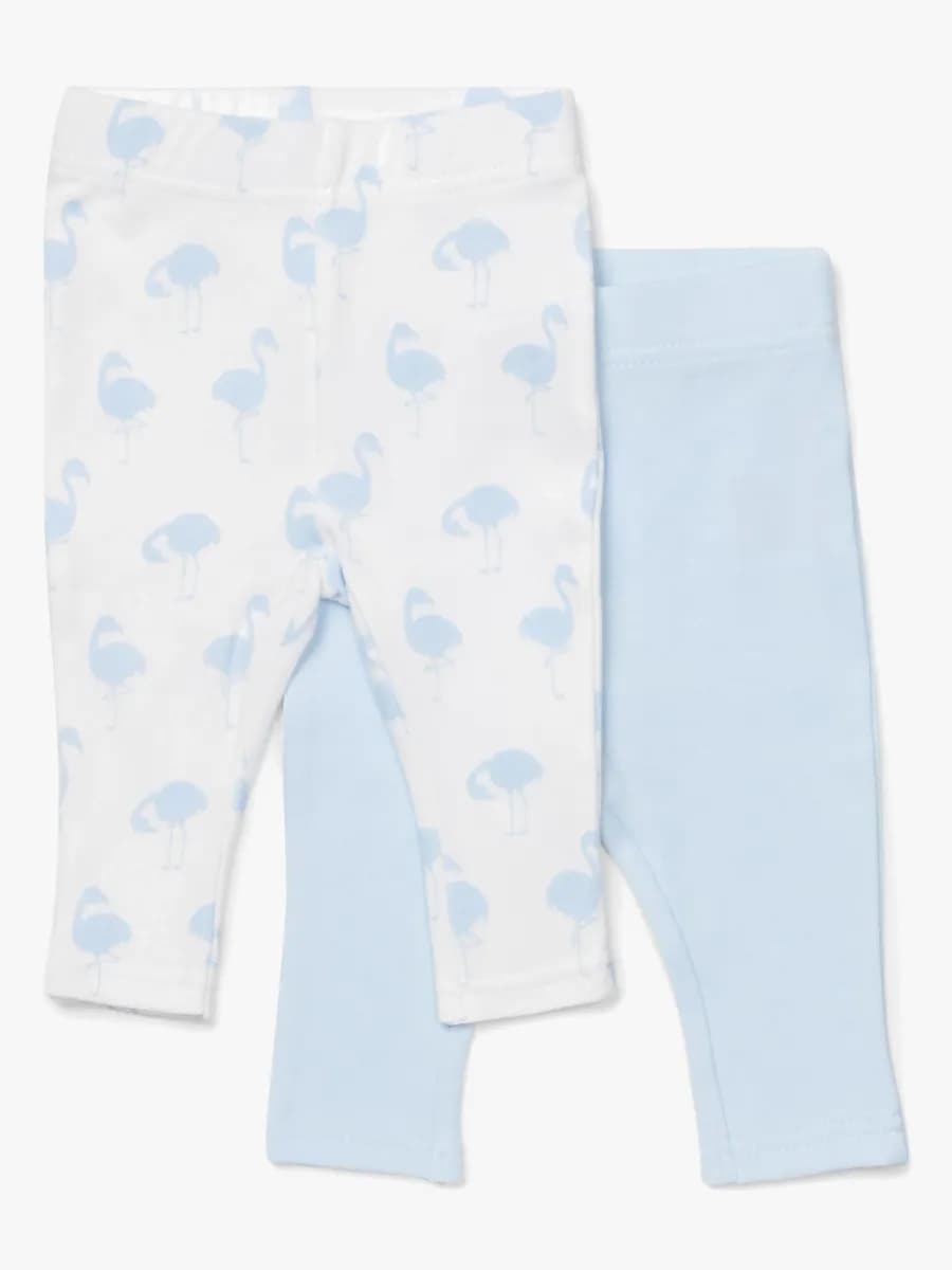 Tiny Treasure Lexi Leggings 2-Pack, Blue/Flamingo 68