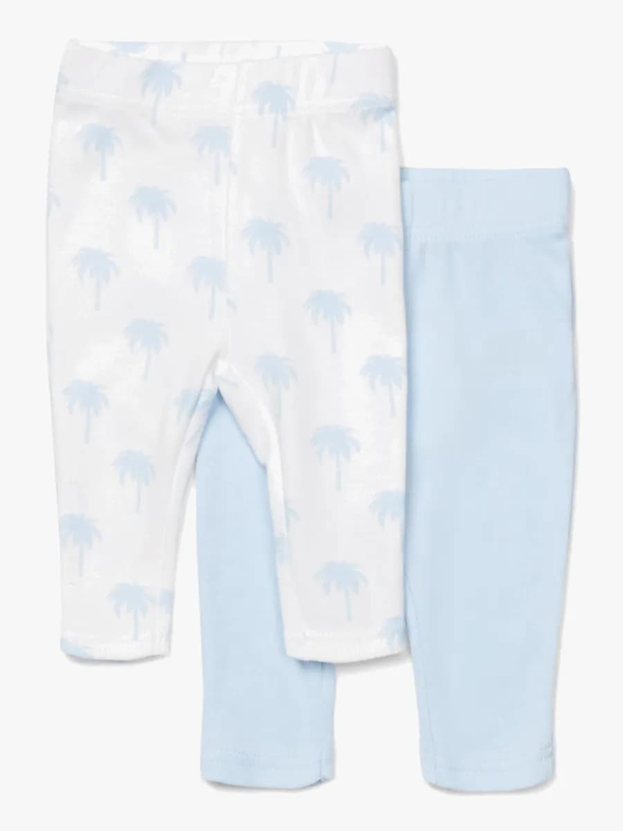 Tiny Treasure Lexi Leggings 2-Pack, Blue/Palm 62
