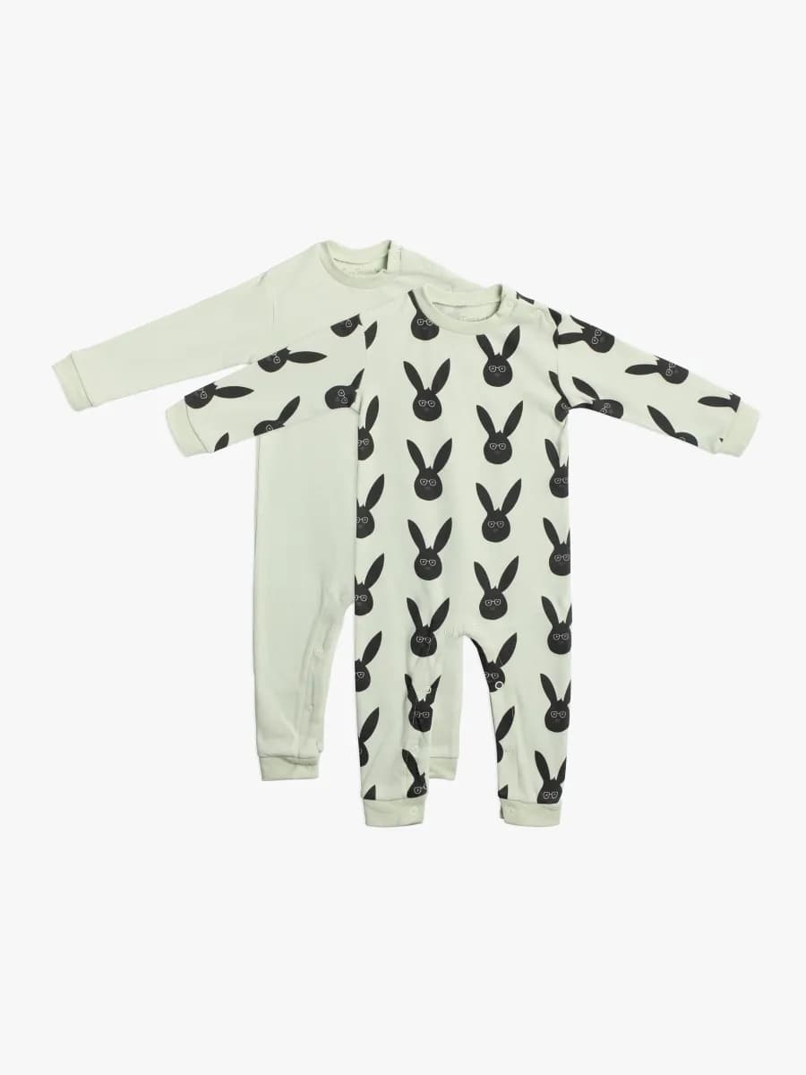 Tiny Treasure Maxime Jumpsuit 2-pack, Almost Aqua 56