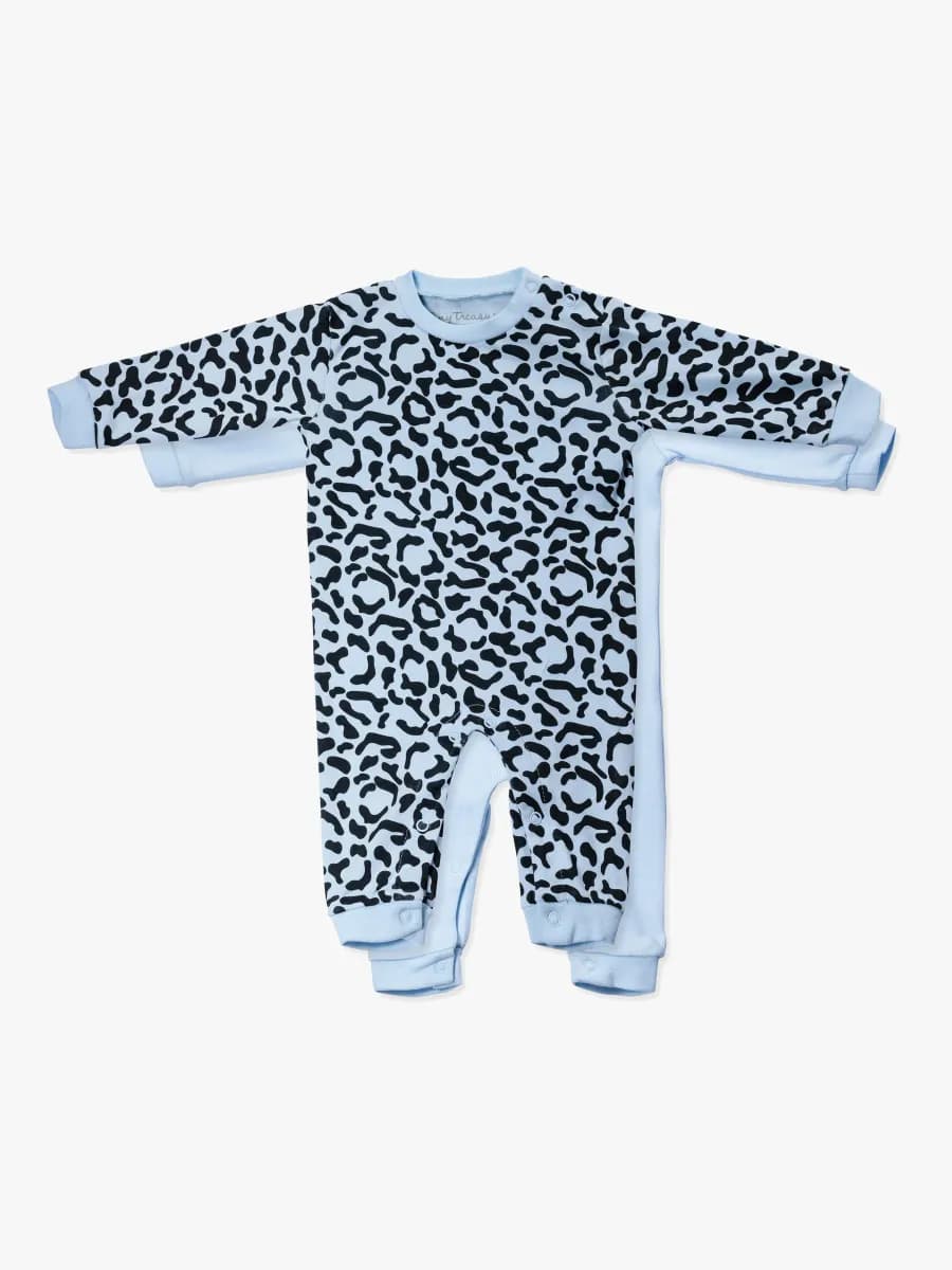 Tiny Treasure Maxime Jumpsuit 2-pack, Baby Blue 62