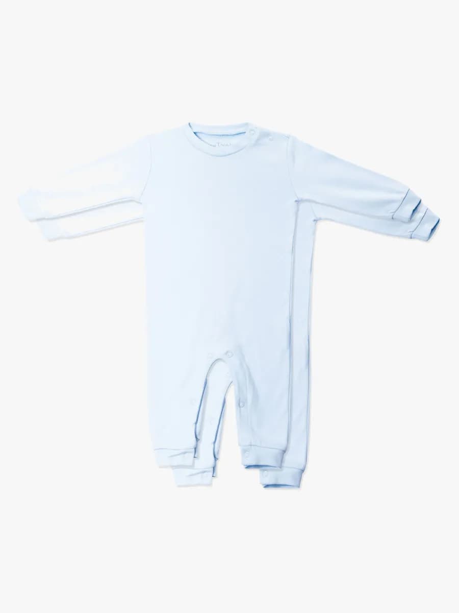 Tiny Treasure Maxime Jumpsuit 2-Pack, Baby Blue 74