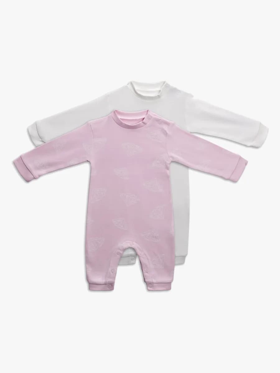 Tiny Treasure Maxime Jumpsuit 2-pack, Chalk Pink 68