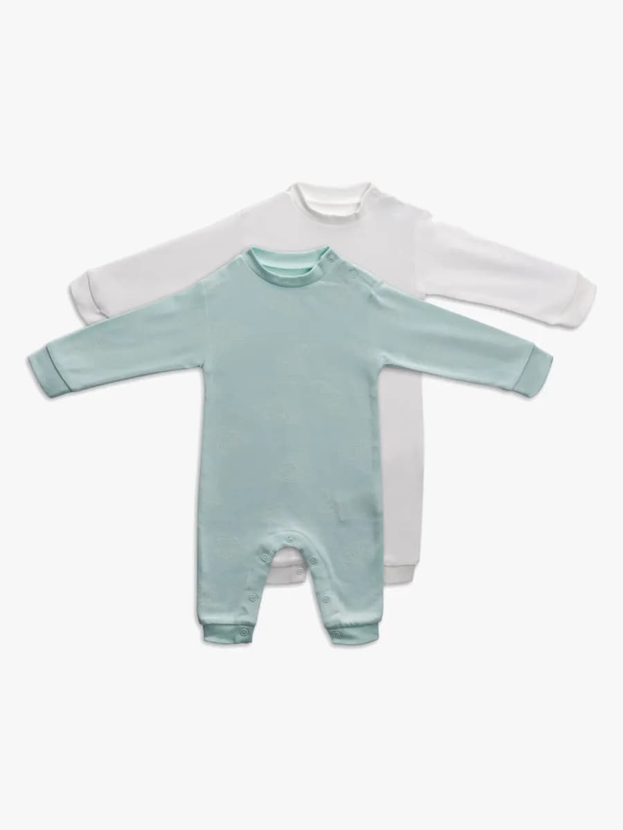 Tiny Treasure Maxime Jumpsuit 2-pack, Opal Blue 74