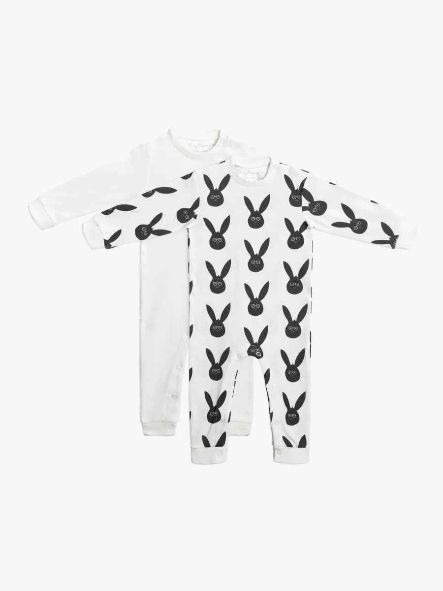 Tiny Treasure Maxime Jumpsuit 2-Pack, White 74