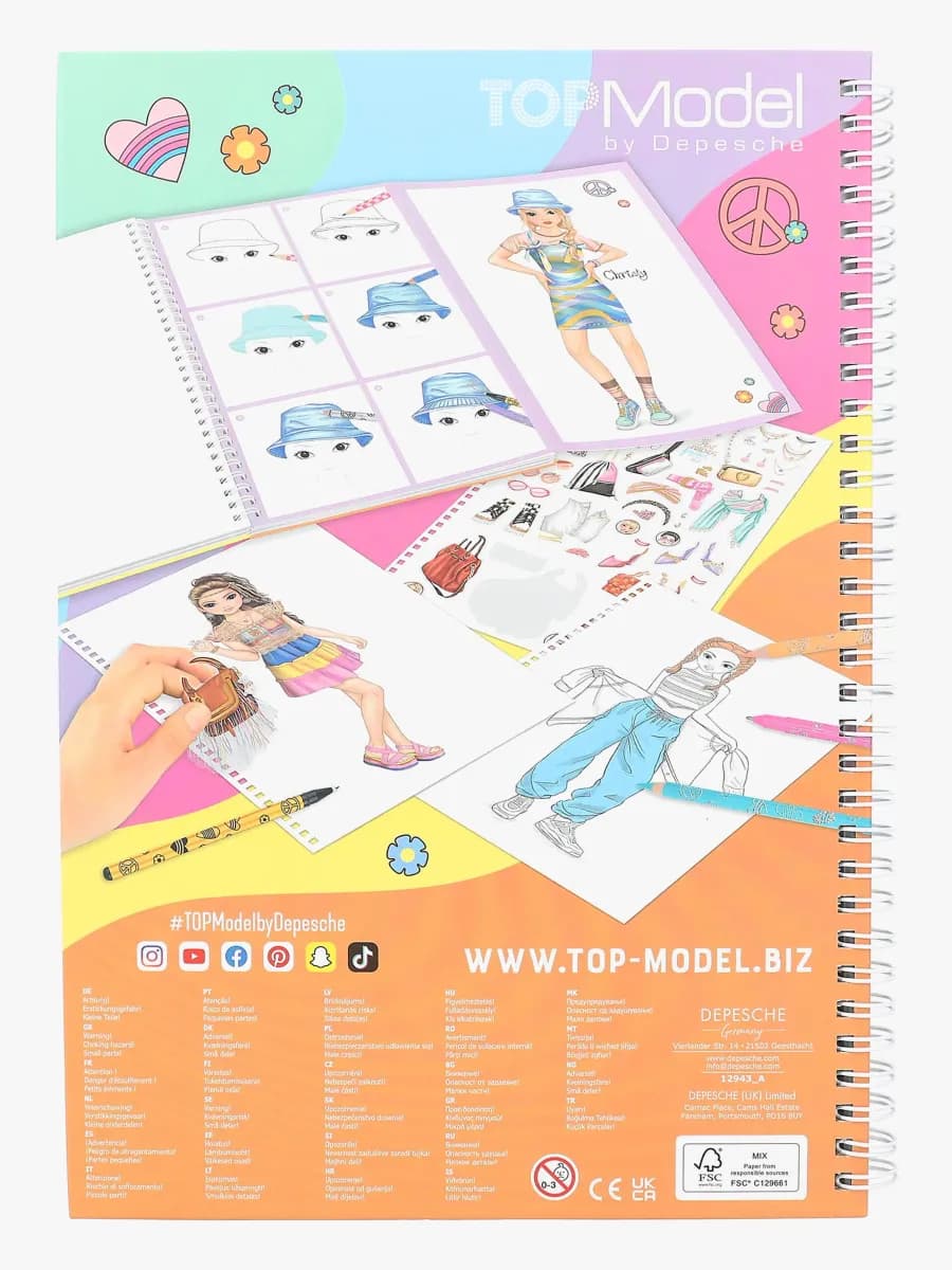 TOPModel Designbok med Färgpennor