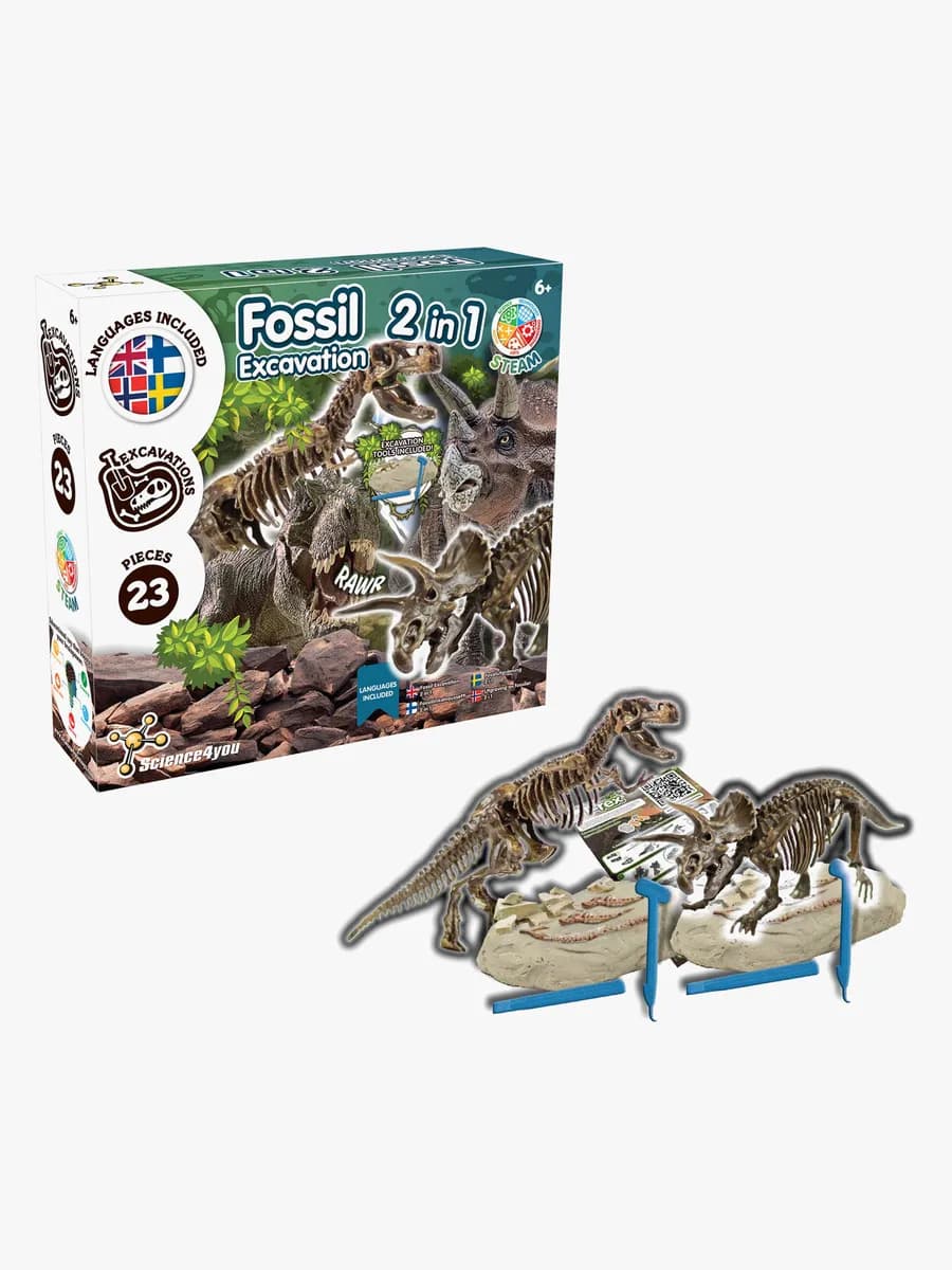 Toyrock STEAM Fossilset Dinosaurie 2-i-1