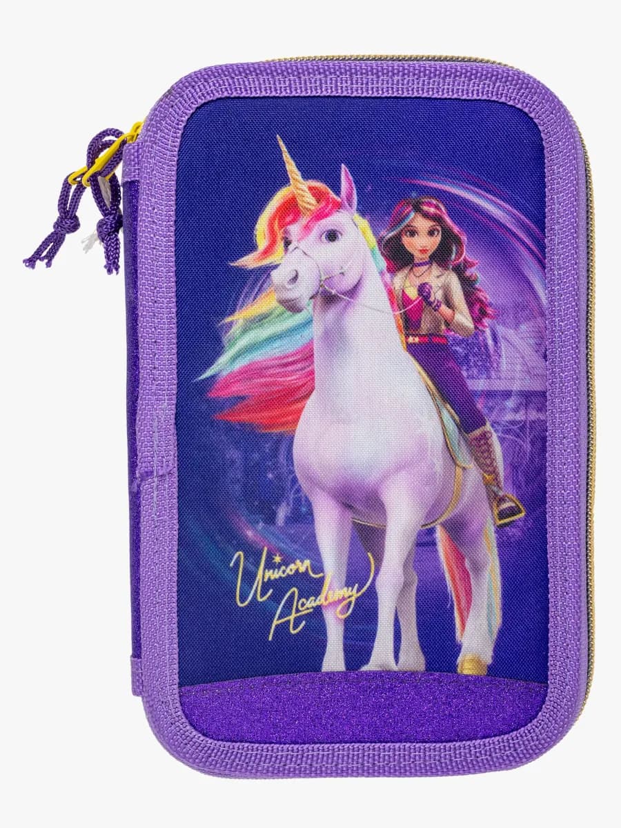 Unicorn Academy Dubbelpennfodral, Lila