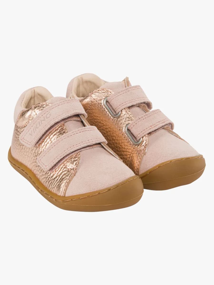 Viking Alv Rena Barefoot 2V Lära-gå-skor, Light Pink/Gold, 23
