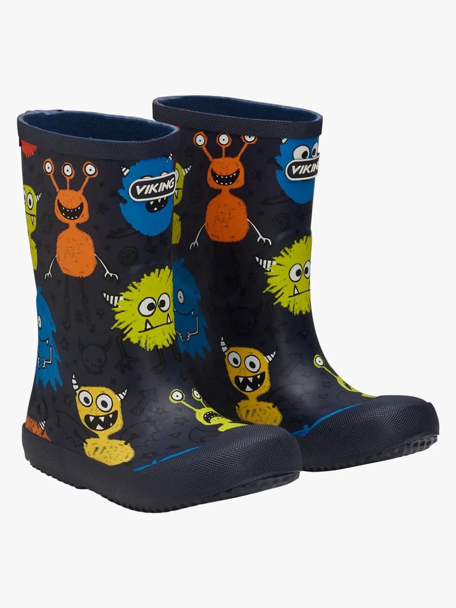 Viking Indie Print Gummistövlar, Navy/Multi, 22