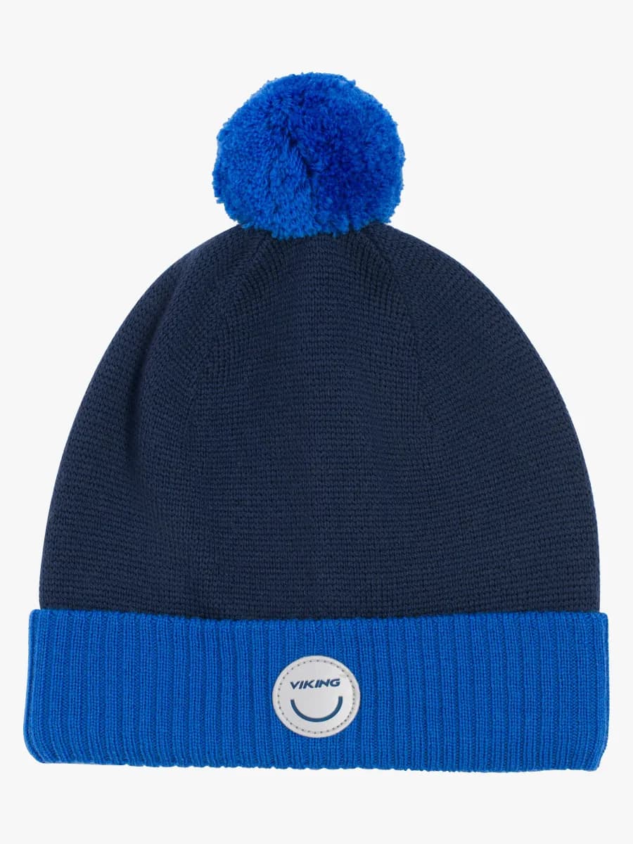 Viking Toasty Pom Pom Mössa Merinoull, Blå, 50-52