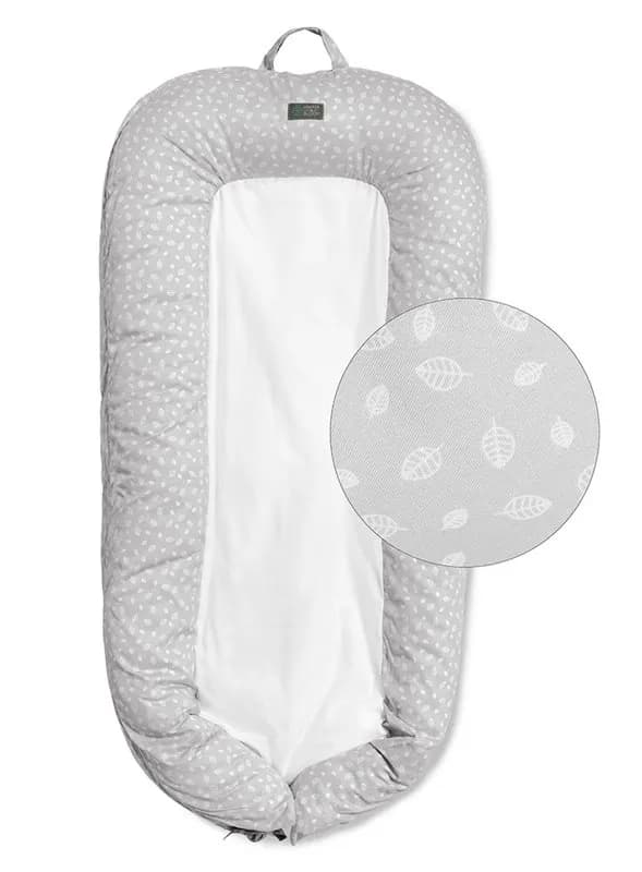 Vinter&Bloom babynest, nordic leaf calm grey