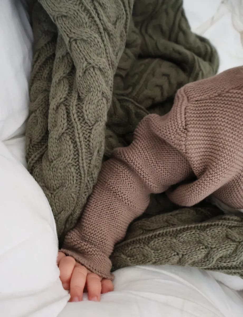 Vinter &  Bloom Cuddly Filt, Dusty Olive