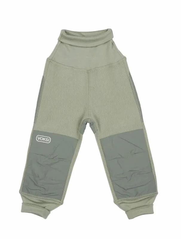 Voksi byxa i ullfleece stl 86-92, misty green