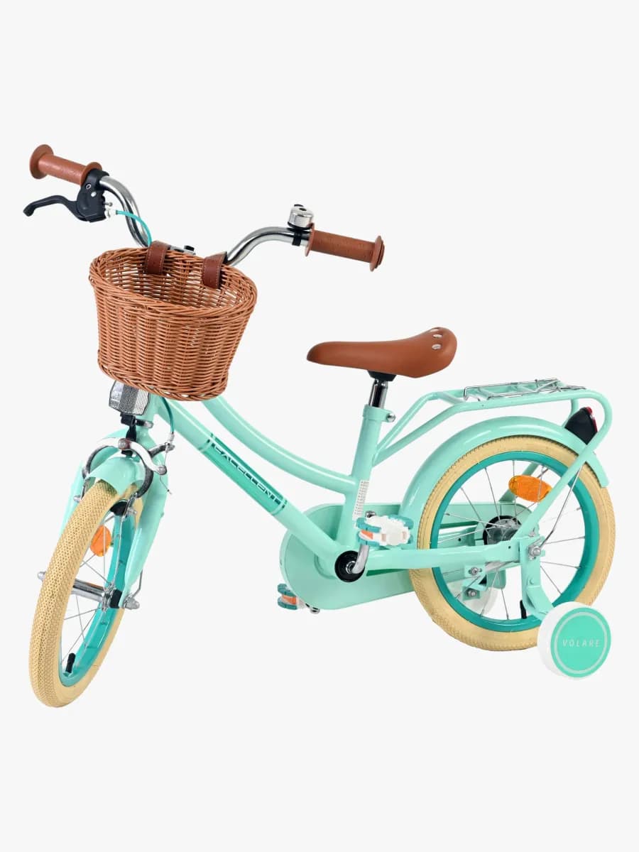 Volare Excellent Cykel med Korg 14 Tum, Grön