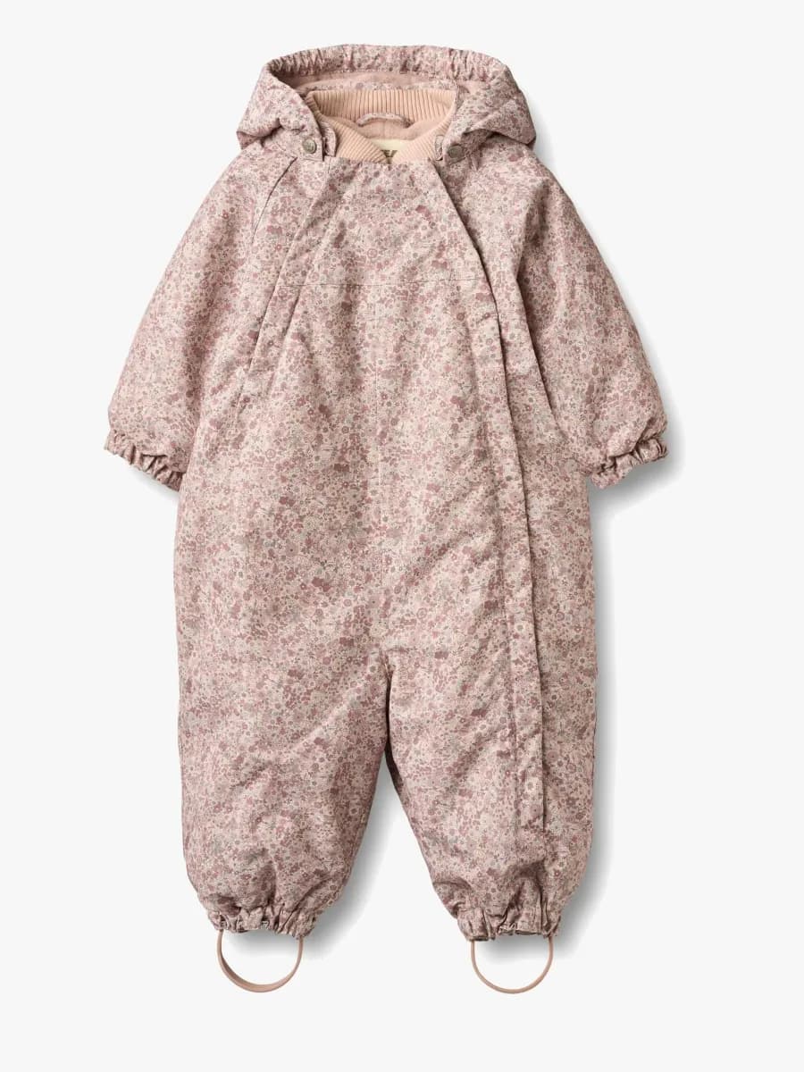 Wheat Adi Babyoverall, Rose Dust Flowers, 80