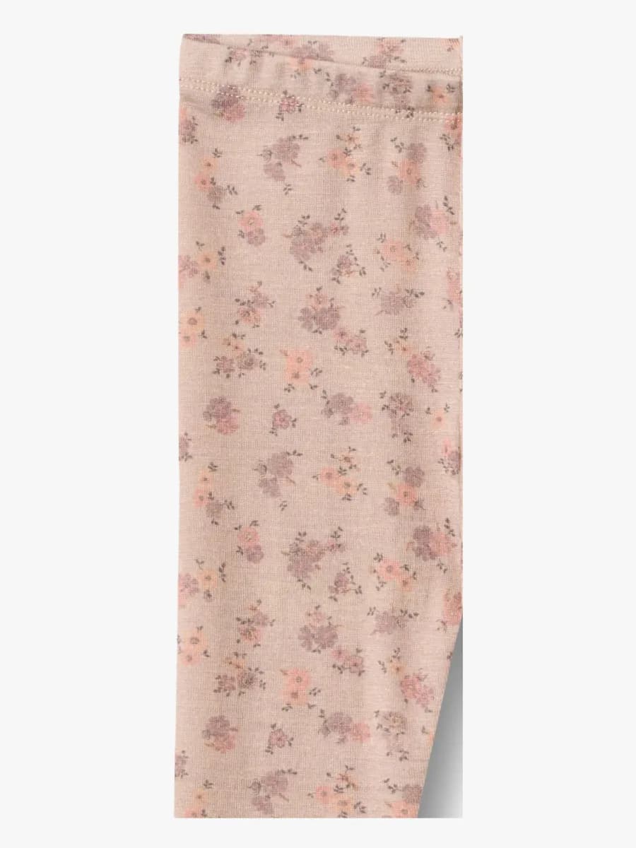 Wheat Agi Leggings Merinoull, Lilac Flowers, 98