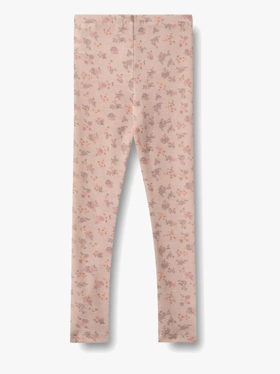 Wheat Agi Leggings Merinoull, Lilac Flowers, 98