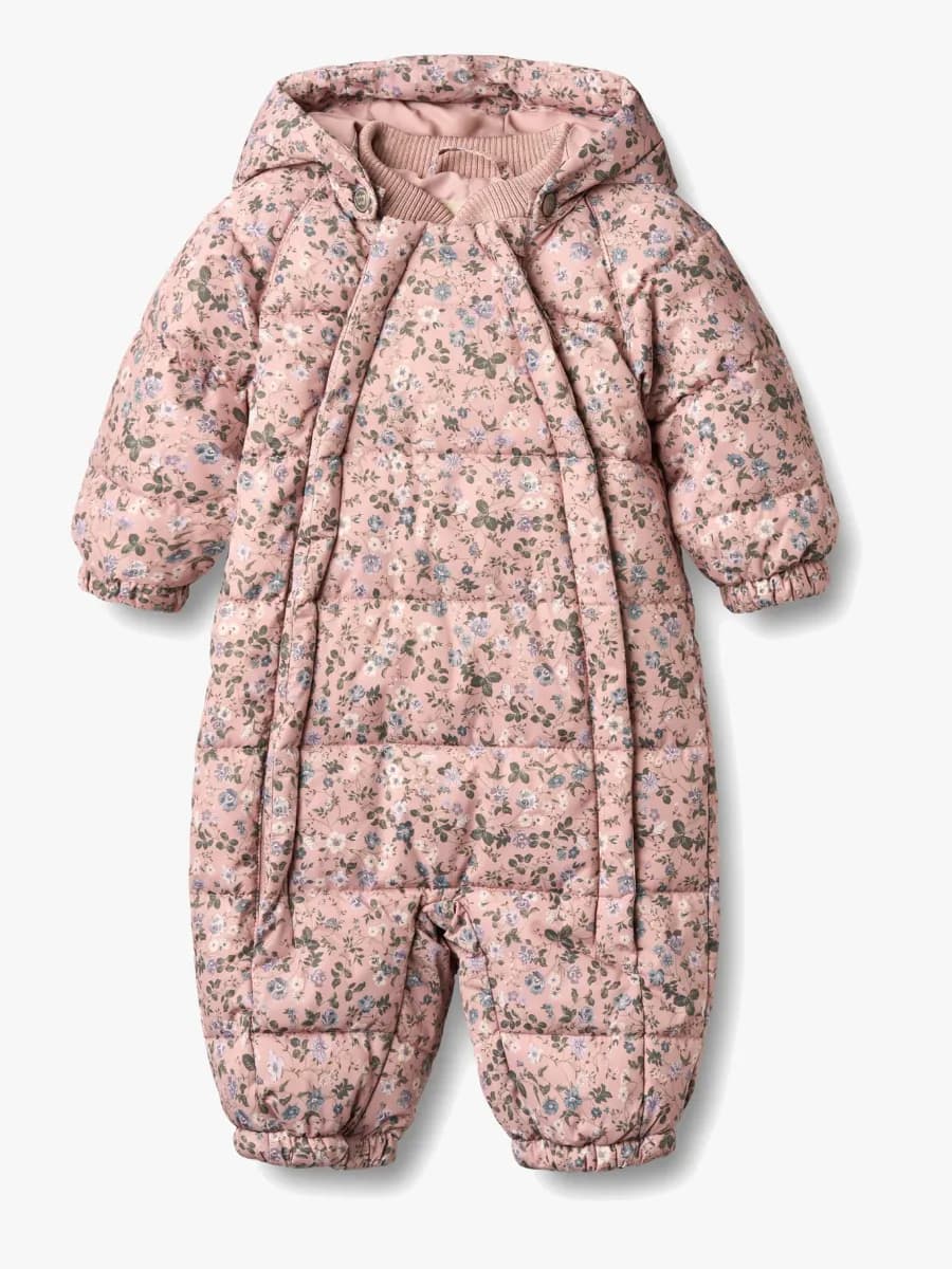 Wheat Edem Babyoverall, Rose Powder Flowers, 9-12 mån