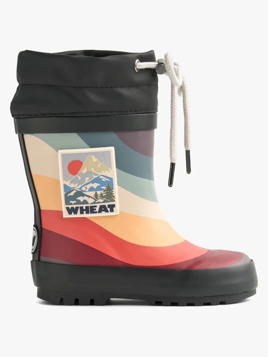 Wheat Fodrade Gummistövlar, Rainbow Waves, 26