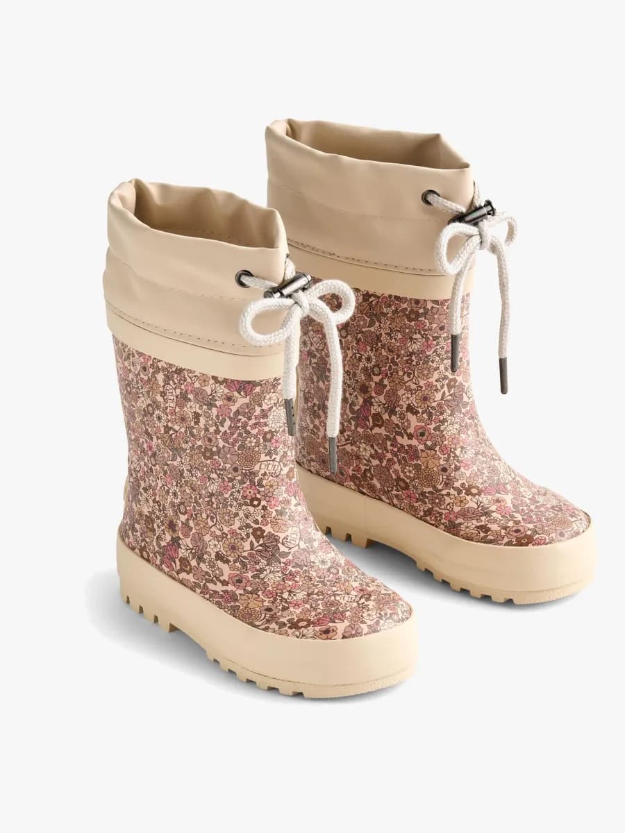 Wheat Fodrade Gummistövlar, Rose Dust Flowers, 25