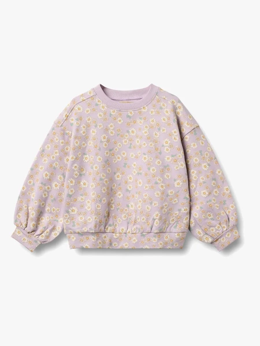 Wheat Lia Sweatshirt, Lavender Daisies, 110