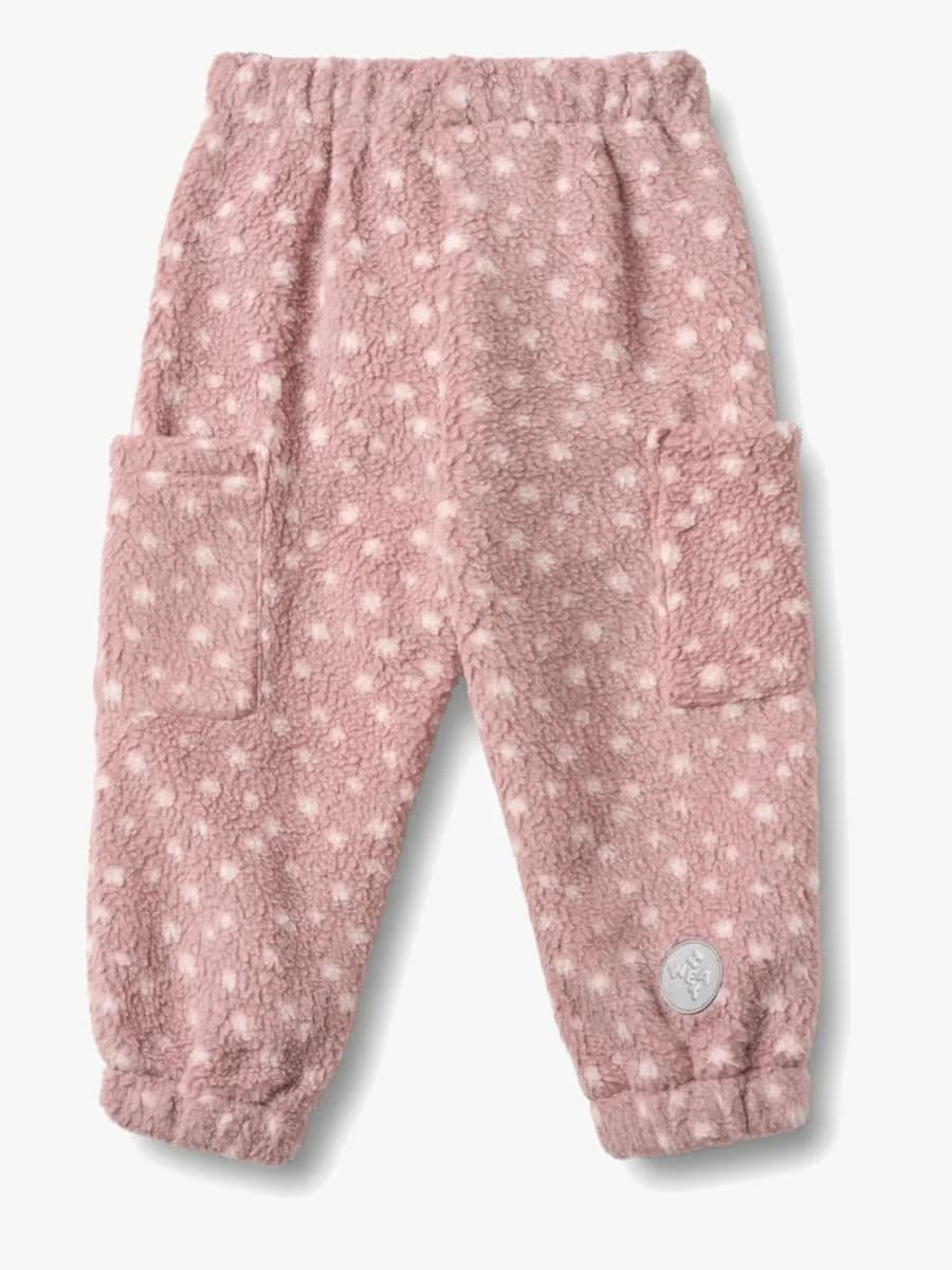 Wheat Suun Fleecebyxor, Rosewood Dots, 122
