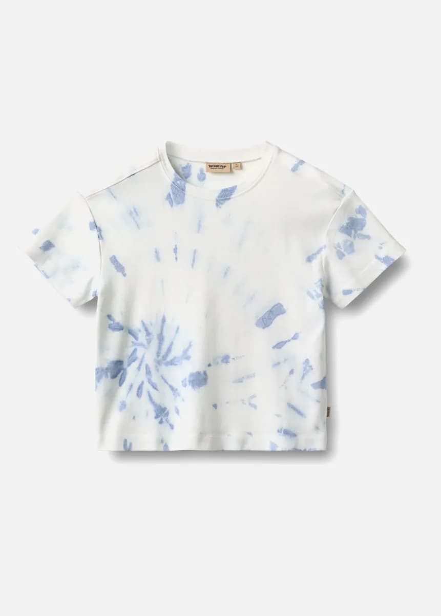 Wheat Tommy T-shirt, Blue Tie Dye, 110