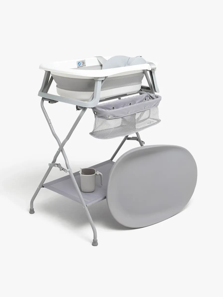 Beemoo CARE Assist Badbalja Inkl. Badstöd, Badstativ, Sköljkanna & Skötbädd, White/Grey