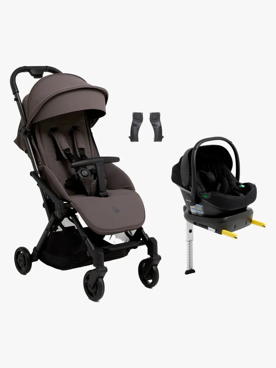 Beemoo Easy Fly Lux 4 Sulky Inkl. Route i-Size Babyskydd & Bas, Gull Grey/Black Stone