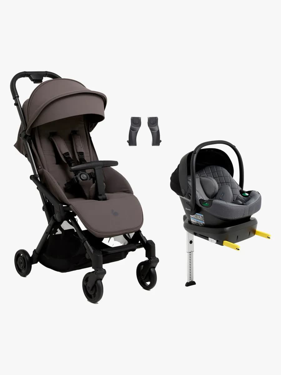 Beemoo Easy Fly Lux 4 Sulky Inkl. Route i-Size Babyskydd & Bas, Gull Grey/Mineral Grey