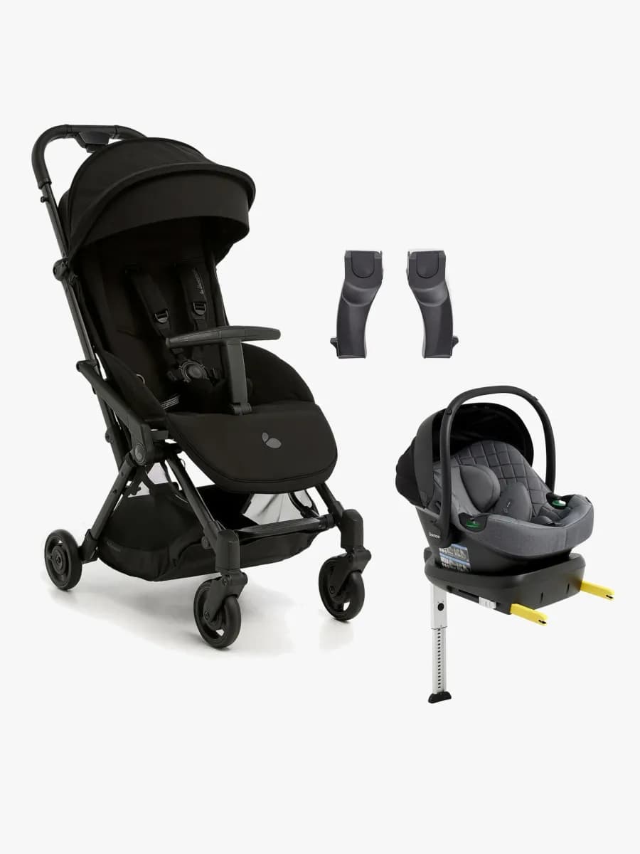 Beemoo Easy Fly Lux 4 Sulky Inkl. Route i-Size Babyskydd & Bas, Jet Black/Mineral Grey