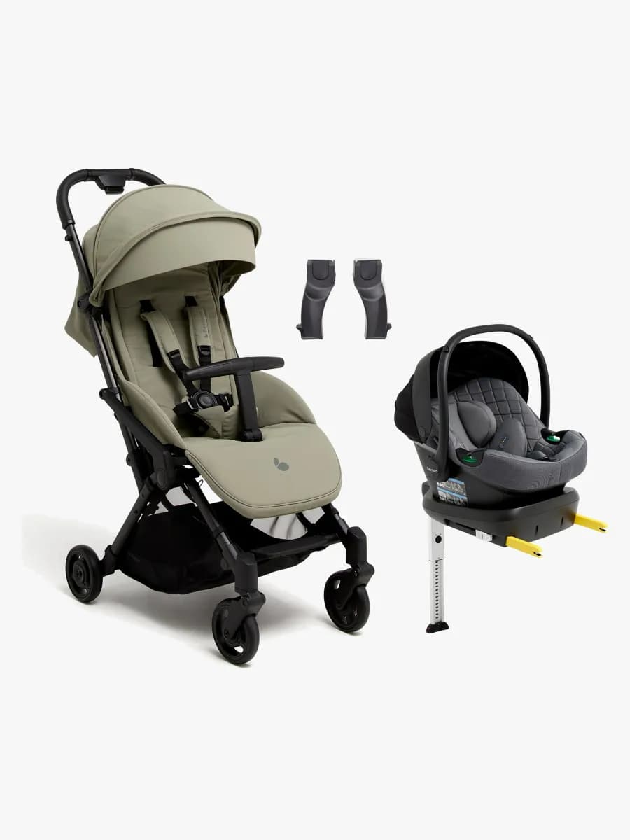Beemoo Easy Fly Lux 4 Sulky Inkl. Route i-Size Babyskydd & Bas, Spring Green/Mineral Grey