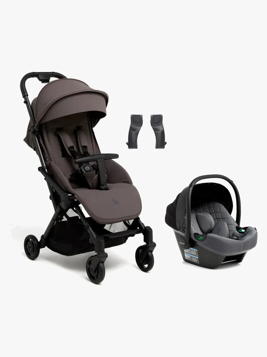Beemoo Easy Fly Lux 4 Sulky Inkl. Route i-Size Babyskydd, Gull Grey/Mineral Grey