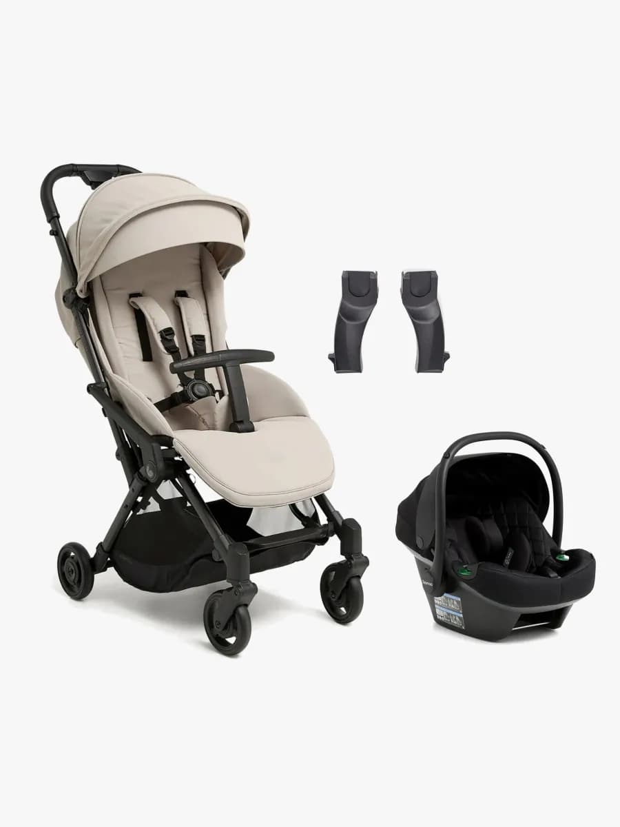 Beemoo Easy Fly Lux 4 Sulky Inkl. Route i-Size Babyskydd, Sand Beige/Black Stone